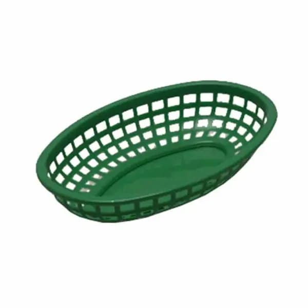 Tablecraft 1074FG Forest Green Oval Platter Basket 9-1/4" x 6" x 1-3/4" | Case of 36 — view 1