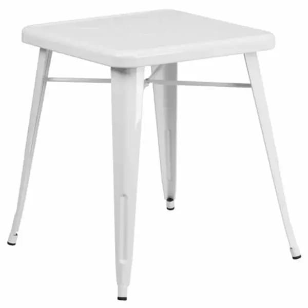 Flash Furniture CH-31330-29-WH-GG 23-3/4" Square Dining Height Galvanized Steel White Table — view 2