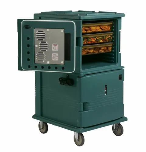 Cambro Ultra Camcart UPCH1600HD192 2-Compartment Granite Green Heated Food Pan Carrier — view 1