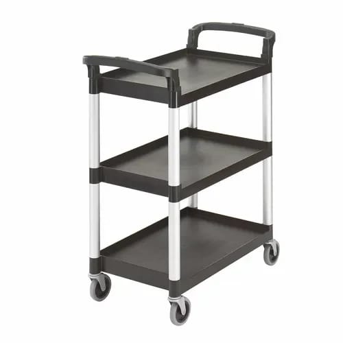 Cambro BC331KD110 3-Shelf 300 Lb. Capacity Black Utility Bus Cart — view 1