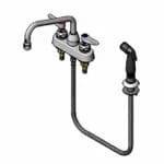 T&S B-1151 4" Deck Mount Workboard Faucet with 8" Swing Spout Nozzle and Spray Hose — view 3