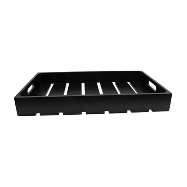 Tablecraft CRATE12BK Half Size Black Wood Display Crate 2-3/4" Deep — view 2