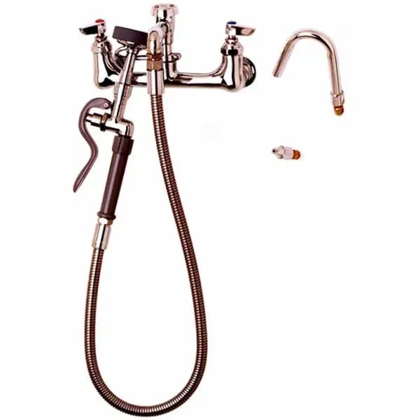 T&S B-2312 8" Wall Mount Pot Filler Faucet with 36" Hose — view 2