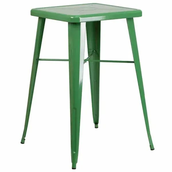 Flash Furniture CH-31330-GN-GG Square Bar Height Galvanized Steel Green Table — view 1