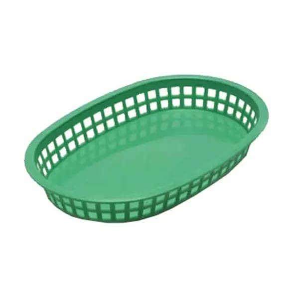 Tablecraft 1076G Green Oval Chicago Platter Basket 10-1/2" x 7" x 1-1/2 | Case of 36 — view 1