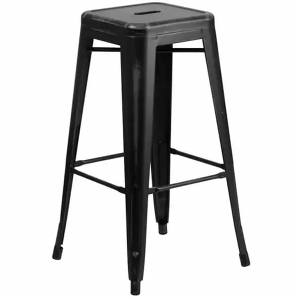 Flash Furniture ET-BT3503-30-BK-GG Black Galvanized Steel Bar Stool — view 2