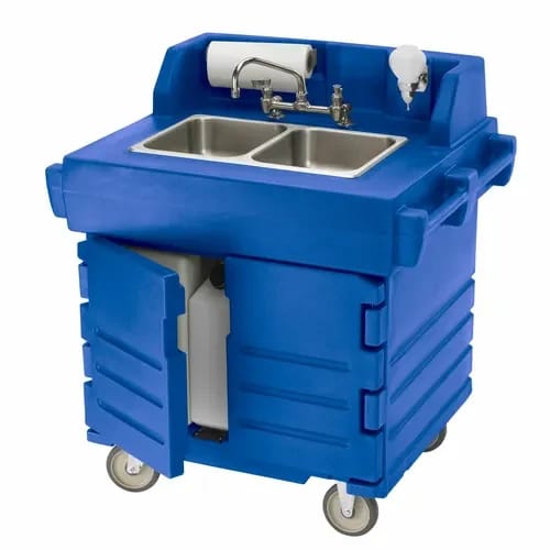 Cambro Camkiosk KSC402186 Navy Blue Hand Sink Cart — view 2