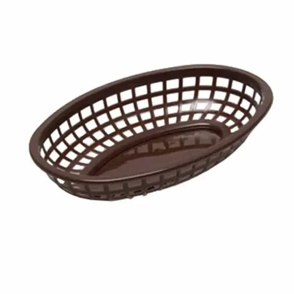 Tablecraft 1074BR Brown Oval Platter Basket 9-1/4" x 6" x 1-3/4" | Case of 36 — view 1