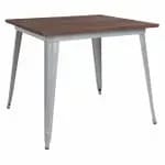 Flash Furniture CH-51050-29-OR-GG 35-1/2" Square Dining Height Metal Orange Table — view 3