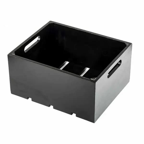 Tablecraft CRATE126BK Half Size Black Wood Display Crate 6-1/4" Deep — view 2