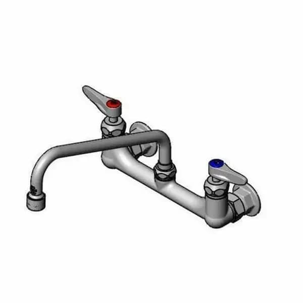 T&S B-2342-VF22-CR 8" Wall Mount Pantry Faucet with 10" Swing Spout Nozzle — view 1