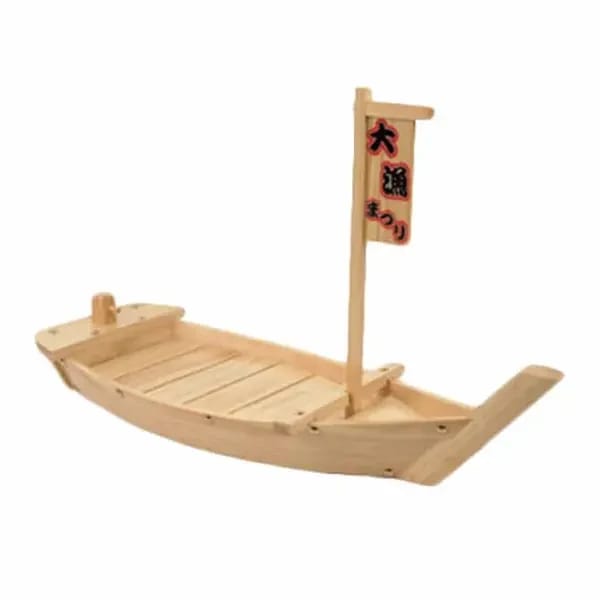 Thunder Group WOBOAT90 35-1/2" Wood Sushi Boat Display — view 1