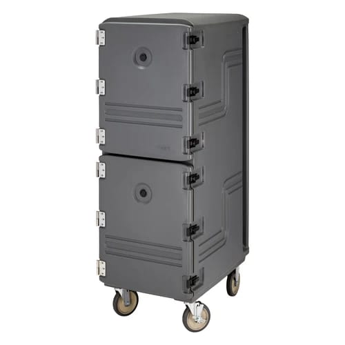 Cambro Camcart 1826DBC615 Insulated Charcoal Gray Front Loader Food Carrier — view 1