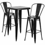 Flash Furniture CH-31330B-2-30GB-OR-GG Orange Galvanized Steel Bar Stool and Table Set with Two Bar Stools — view 3