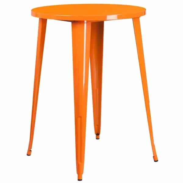 Flash Furniture CH-51090-40-OR-GG Round Bar Height Metal Orange Table — view 1