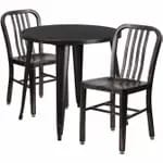 Flash Furniture CH-51080TH-2-18CAFE-BL-GG Blue Metal Table and Chair Set with Two Chairs — view 5