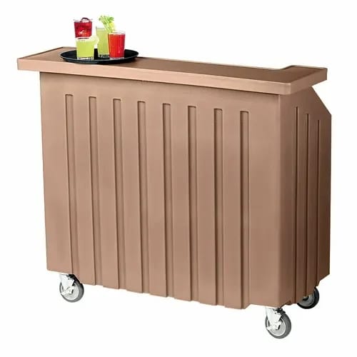 Cambro Cambar BAR540194 Granite Sand Portable Bar 5-Bottle Speed Rail Portable Bar 54"W X 25-7/8"D X 46-1/8"H — view 1