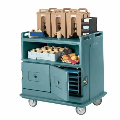 Cambro MDC24401 2-Compartment Slate Blue Beverage Service Cart — view 2
