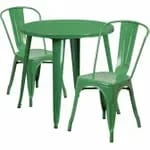 Flash Furniture CH-51090TH-2-18ARM-BL-GG Blue Metal Table and Chair Set with Two Chairs — view 4