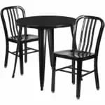 Flash Furniture CH-51080TH-2-18CAFE-BK-GG Black Metal Table and Chair Set with Two Chairs — view 5