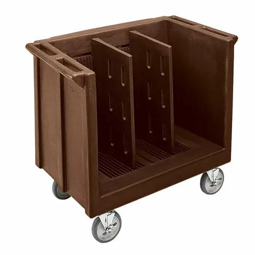 Cambro TDC30131 Polyethylene 2 Dark Brown Dish Caddy With 2 Adjustable Dividers — view 1