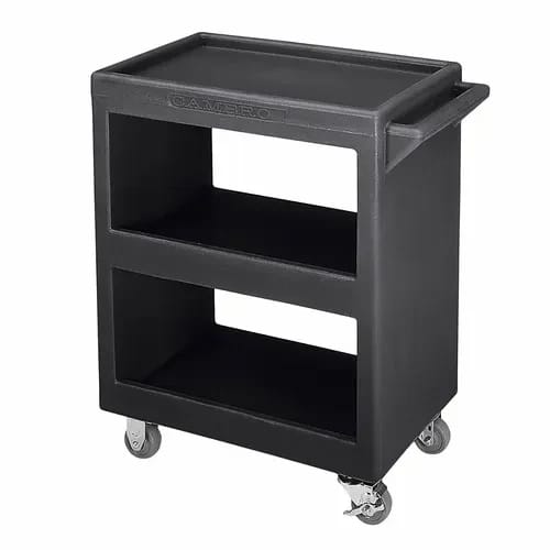 Cambro BC225110 3-Shelf 350 Lb. Capacity Black Utility Bus Cart — view 1