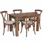 Flash Furniture XA-FARM-2-GG Folding Wood Farm Table Set with Four Benches — view 6