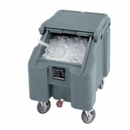 Cambro Slidinglid ICS100L191 100 Lb. Granite Gray Mobile Ice Caddy — view 2