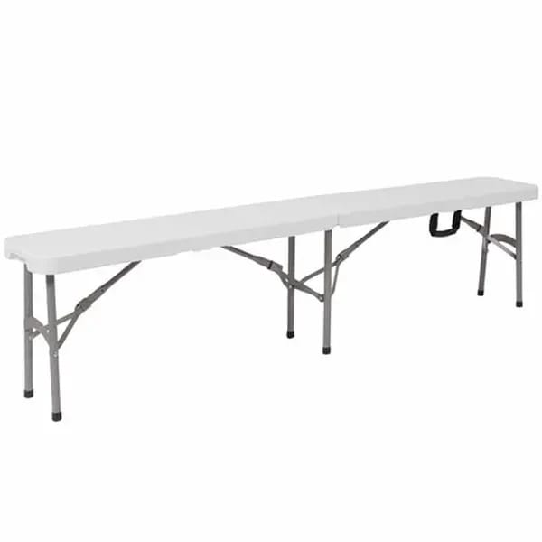 Flash Furniture DAD-YCD-183Z-2-GG Granite White Plastic Folding Bench 72"W — view 2