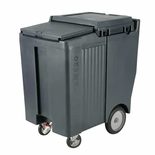 Cambro Slidinglid ICS200TB191 200 Lb. Granite Gray Mobile Ice Caddy — view 1