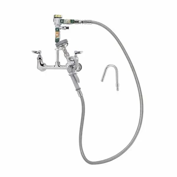 T&S B-2892-QDSV 8" Wall Mount Pot and Kettle Filler Faucet with 68" Hose — view 2