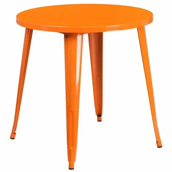 Flash Furniture CH-51090-29-OR-GG 30" Round Dining Height Metal Black Table — view 2