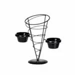 Tablecraft 10737 4" Square Black Crackle Pattern Aluminum Snack Basket — view 3