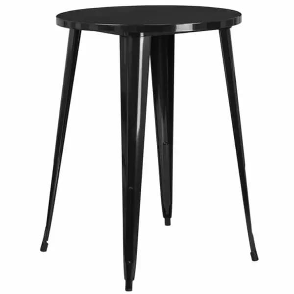 Flash Furniture CH-51090-40-BK-GG Round Bar Height Metal Black Table — view 2