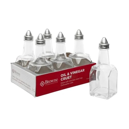 Browne 575226 6 oz. Square Glass Cruet | Case of 6 — view 1
