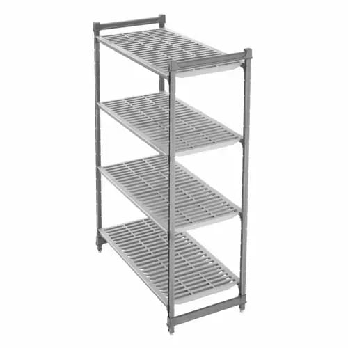 Cambro Camshelving CBU246064V4580 4-Shelf Polypropylene Brushed Graphite Shelving Kit 60"W X 24"D X 64"H — view 2