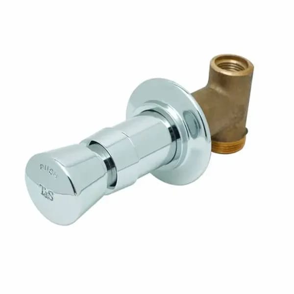 T&S B-1029 Concealed Straight Valve with Push Button — view 1