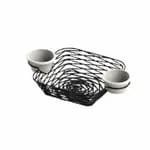 Tablecraft BK17412 Black Metal Artisan Oval Basket 11-3/4" x 9" x 3" — view 4