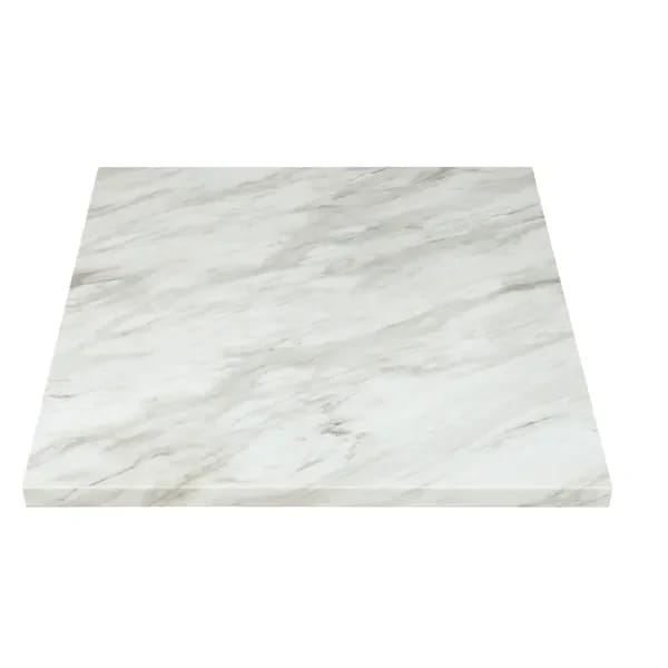 Modesto 36" Square Faux White Marble Table Top — view 2