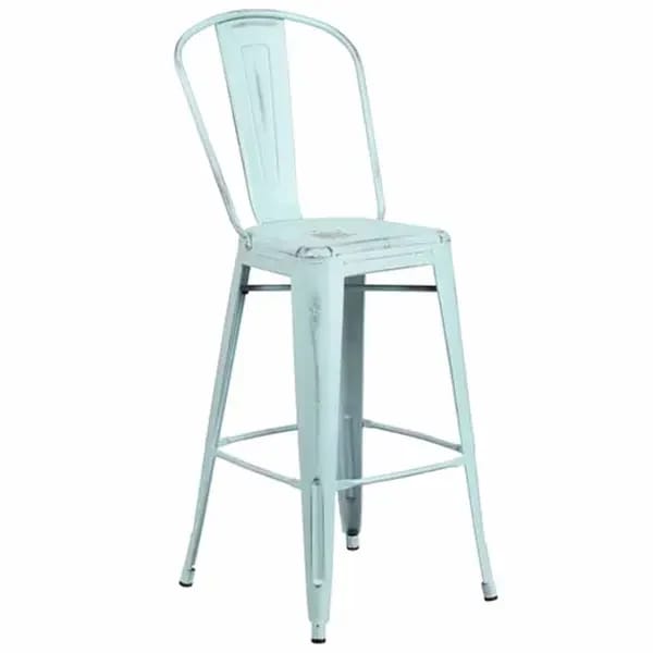 Flash Furniture ET-3534-30-DB-GG Dream Blue Galvanized Steel Bar Stool — view 2
