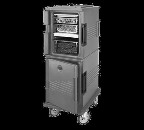 Cambro Ultra Camcart UPCHT800401 2-Compartment Slate Blue Heated Food Pan Carrier — view 1