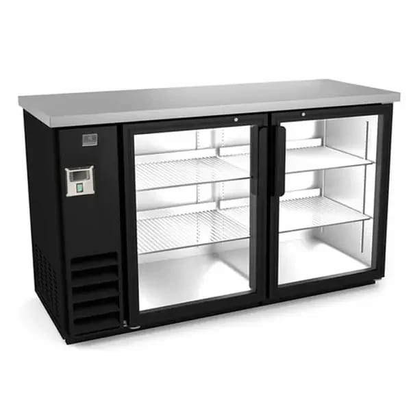 Kelvinator KCHBB60G Stainless Steel Top Back Bar Cooler with Glass Doors 61"W — view 1