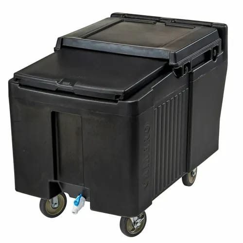 Cambro Slidinglid ICS175L110 175 Lb. Black Mobile Ice Caddy — view 1