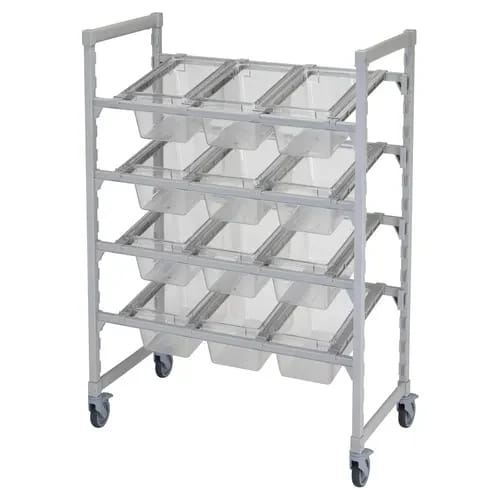 Cambro Camshelving CPM244867FX1480 4-Tier Speckled Gray Mobile Flex Station 24"W X 48"L X 67"H — view 2