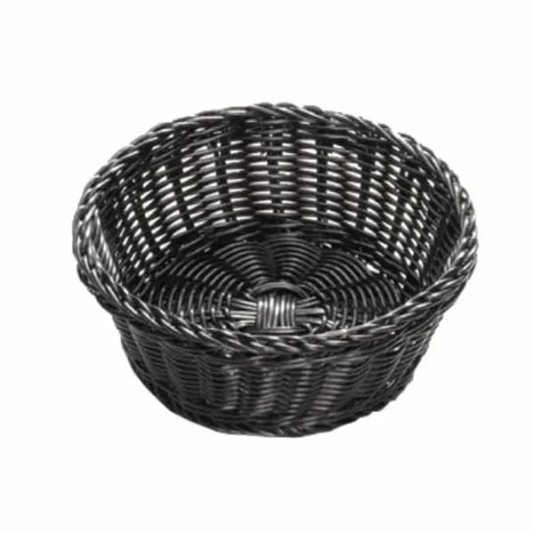 Tablecraft M2475 Round Black Woven Ridal Basket 8-1/4" x 3-1/4" | Case of 12 — view 2