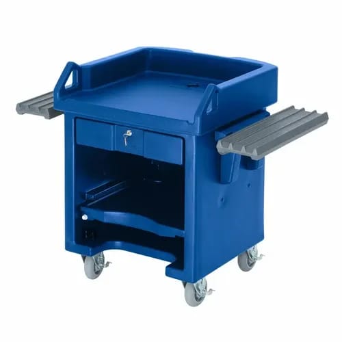 Cambro Versa VCSWR186 Navy Blue Cash Register Cart 52-3/4"W — view 1