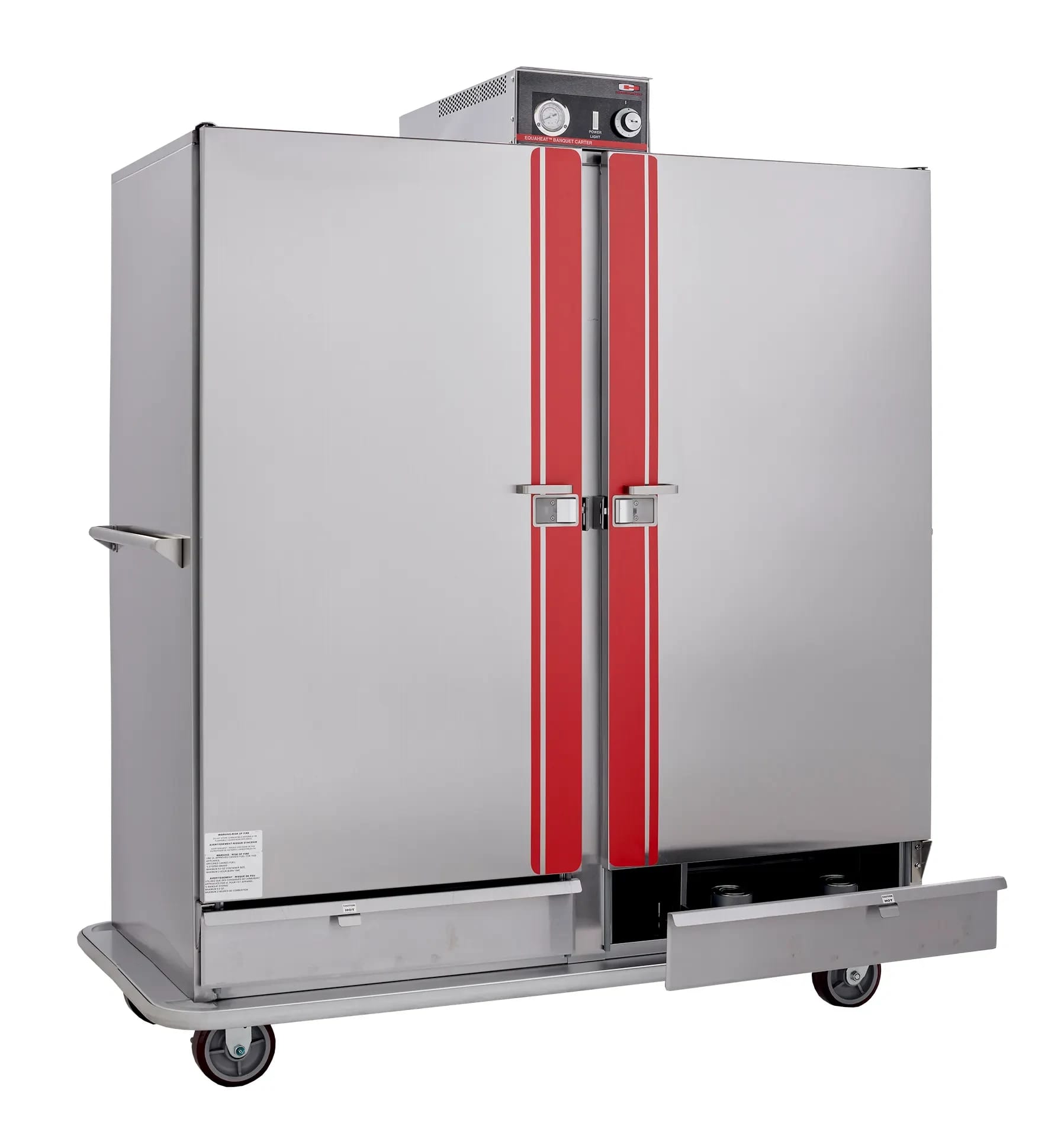 Carter-Hoffmann® EquaHeat™ Series BB1600 Freestanding Banquet Cart Electric and Canned Fuel Heating 150 Plate Capacity 2 Door — 240V, 1PH — view 1
