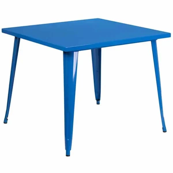 Flash Furniture CH-51050-29-BL-GG 35-1/2" Square Dining Height Metal Blue Table — view 2