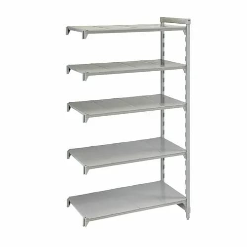 Cambro Camshelving CPA184284S5PKG 5-Shelf Polypropylene-Covered Steel Posts Speckled Gray Shelving Kit 42"W X 18"D X 84"H — view 2