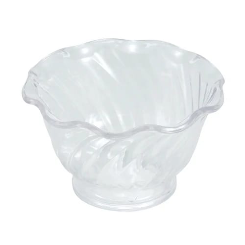 Winco ICC-5C Clear Plastic Ice Cream Dish | Case of 12 — view 2